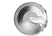 Die Silber-Sonderprägung "Fußball-Europameisterschaft 2020"