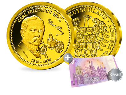 Die größten Deutschen – Gold-Gedenkprägung "Carl Friedrich Benz"
