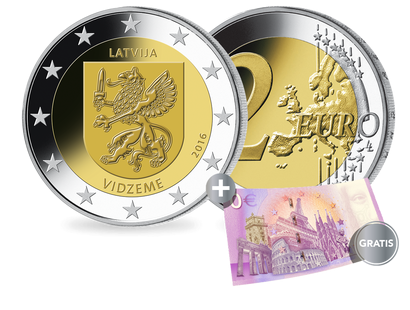 Lettland 2016 2-Euro-Gedenkmünze 'Vidzeme'