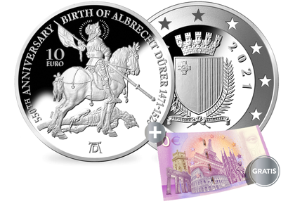 Malta 2021: 10 Euro Silber-Gedenkmünze "550. Geburtstag Albrecht Dürer"