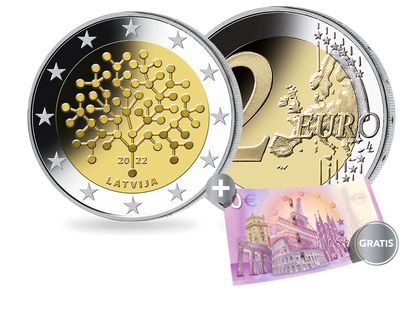 Lettland 2022: 2-Euro-Gedenkmünze "100. Gründungstag der Nationalbank"