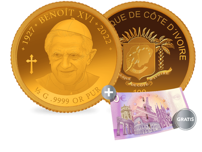Filigrane Goldmünze „Benedikt XVI.“ – 0,5 Gramm Feingold (999,9/1000)!