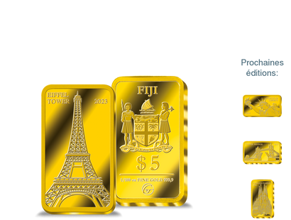 Collection :« Les Monuments en lingots » en or le plus pur - Première livraison La Tour Eiffel