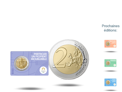 La cartelette exclusive des monnaies de 2 € des JO Paris 2024