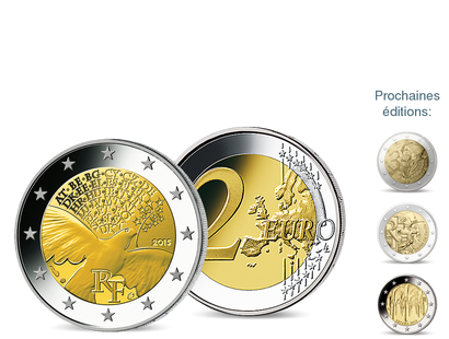 Collection: Les 2 Euros commémoratives, votre première livraison « 70 ans de la paix en Europe » ! Votre cadeau : la 2 Euros française offerte "Erasmus" 2022