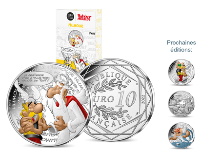 Collection des monnaies françaises en argent «Astérix et les Euros», avec en première livraison la monnaie «Humour»