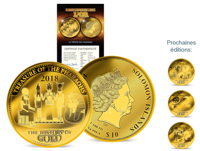 Célébrez "la découverte du siècle" avec la 1ère monnaie de la collection  « L'Histoire de l'Or » :  Le trésor des pharaons 
