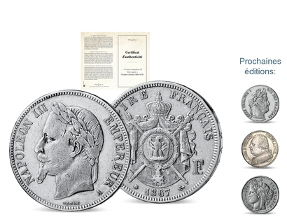 Collection de monnaies françaises « Les Grands Francs en argent » du XIXème siècle