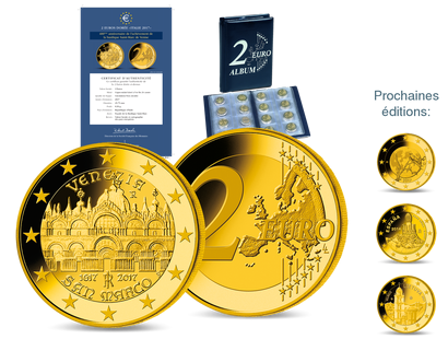 Collection : Les 2 Euros commémoratives dorées à l'or