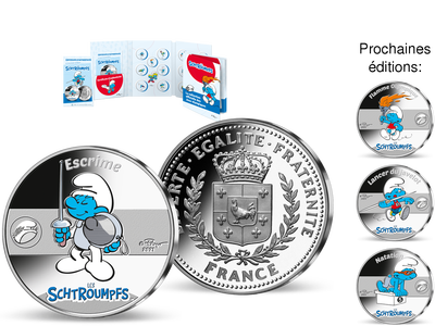 Collection officielle de frappes en argent colorisé «Schtroumpfs Olympiques»