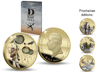 80ème anniversaire du D-Day - Monnaies dorées à l'or pur - NOUVEAUTÉ 2024