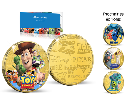 Collection « Disney - Pixar Toy Story », les frappes officielles colorisées et dorées à l'or pur !