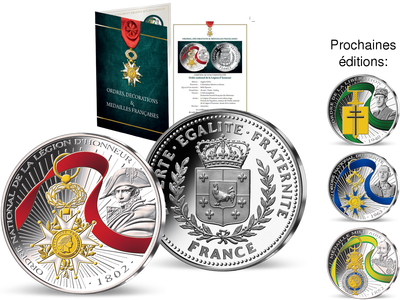 Collection de frappes en argent dorées et colorisées «Ordres, Décorations et Médailles Françaises»
