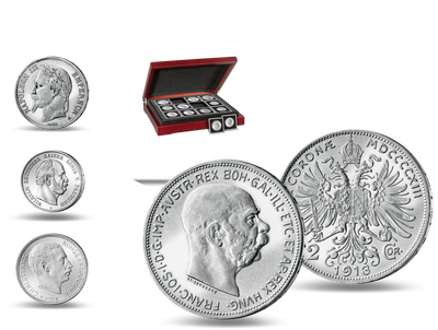 Original-Silbermünzen ''Europäische Kaiser und Könige''