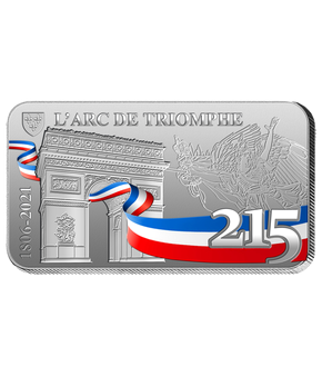 «Les lingots du patrimoine français» en argent pur, avec en 1ère livraison le lingot «215ème anniversaire de l'Arc de Triomphe» 