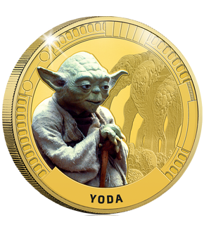Frappe " Yoda " dorée à l'or pur 