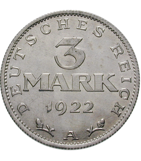 Weimarer Republik 3 Mark 1922-1923