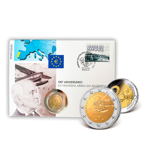 "2 €-Numisbriefe Europa" - Ausgabeland: Portugal - Motiv: 100 Jahre Atlantiküberquerung
