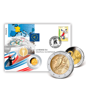 "2 €-Numisbriefe Europa" - Ausgabeland: Frankreich - Motiv: Übergabe der Olympischen Flagge