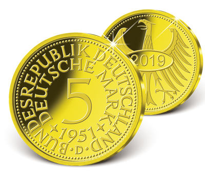 5 Mark „Heiermann“ aus massivem Gold