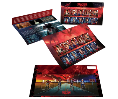 "Stranger Things" Präsentationsset – Exklusive Sammlerbriefmarken und legendäre Momente