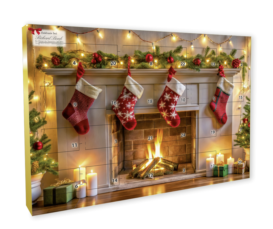 Der philatelistische Adventskalender 2025 mit 24 echten Weihnachtsbriefmarken aus verschiedenen Ländern