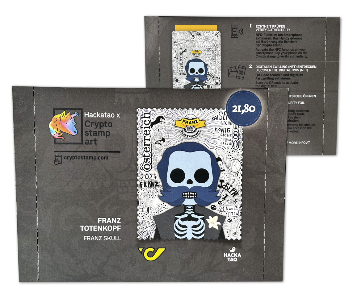 Krypto-Briefmarke Kaiser Franz „Totenkopf“ Version | borek.de