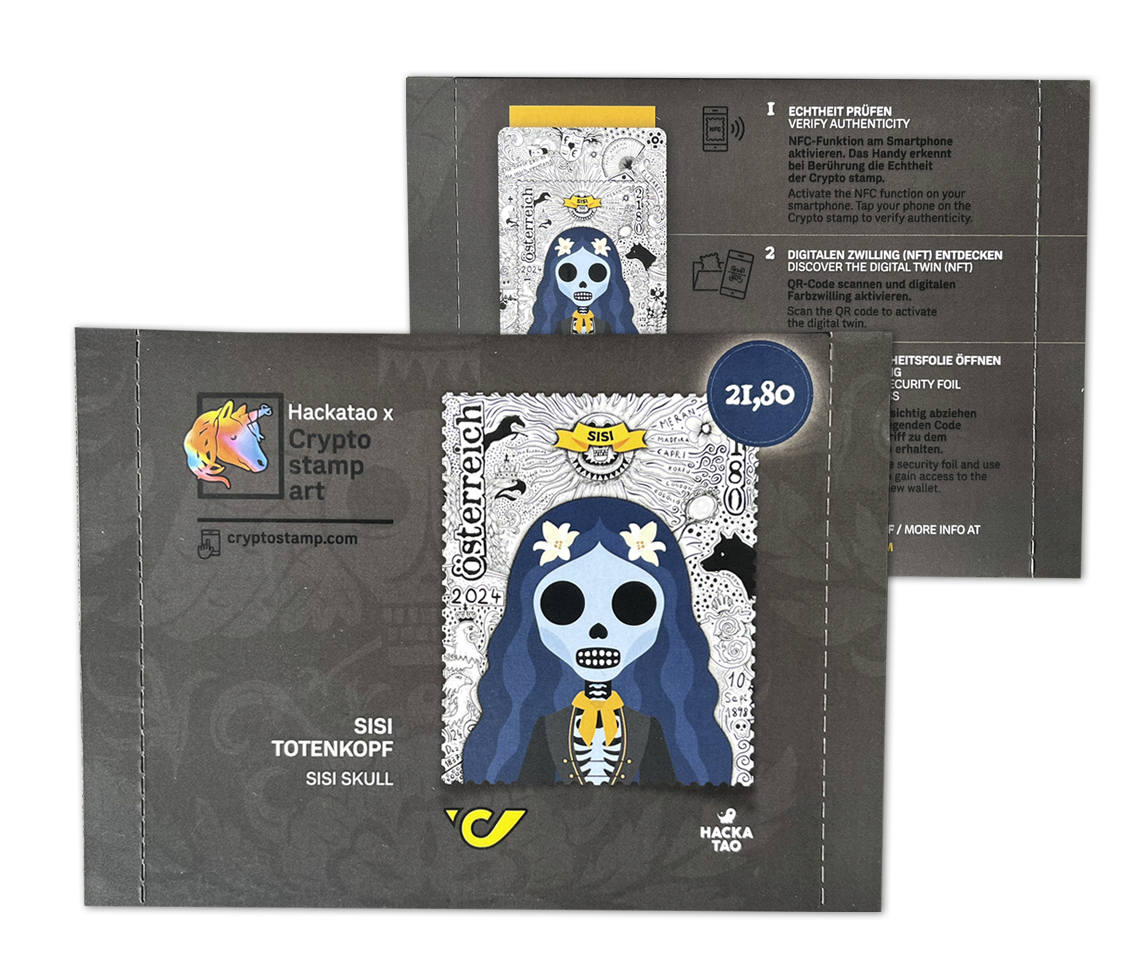 Krypto-Briefmarke Kaiserin Sisi „Totenkopf“ Version | borek.de