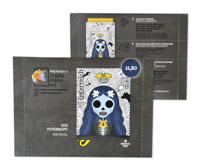 Krypto-Briefmarke Kaiserin Sisi „Totenkopf“ Version 