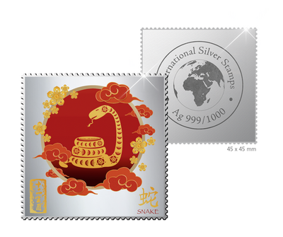 International Silver Stamps - Chinesische Tierkreiszeichen - Schlange