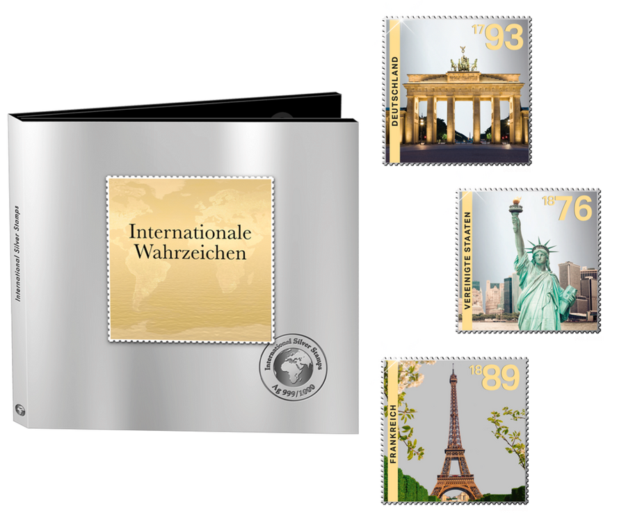 Die International Silver Stamps „Wahrzeichen der Welt“ im günstigen Komplettset