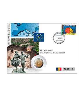 Numisbrief zum 600. Jahrestag des Parlaments Andorras "Consell de la Terra"