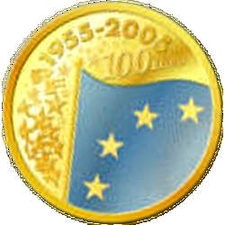 100 Euro Münze mit Blaugold