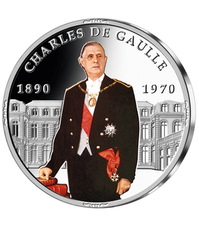 Frappe en argent colorisé « Charles de Gaulle 1890-1970 »
