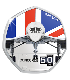 Monnaie argentée & colorisée «50ème anniversaire Concorde - Le Décollage» 