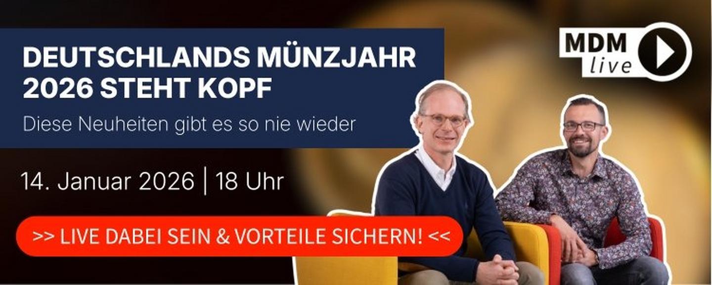 MDM Live Event zum Münzjahr 2026 am 14. Januar 2026, Online-Show mit Experten und exklusiven Vorteilen.