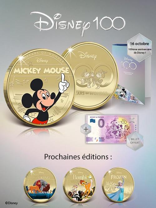Collection officielle du 100ème anniversaire de DISNEY dorées à l'or pur, première livraison : "Mickey Mouse" !