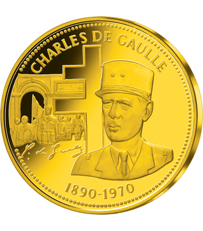 Frappe dorée à l'or pur « Charles de Gaulle »