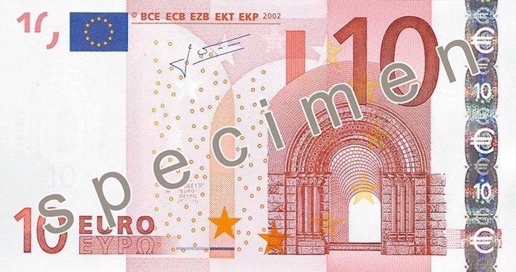Vorderseite einer 10-Euro-Banknote