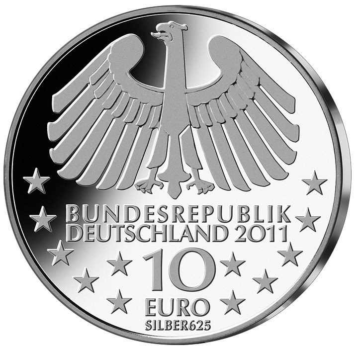 Rückseite der 10-Euro-Gedenkmünze 