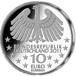Rückseite der 10-Euro-Gedenkmünze 