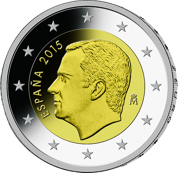 2 Euros Espagne 2015 « Première effigie du Roi Felipe VI »