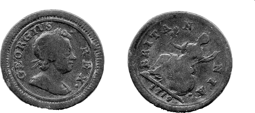 Farthing Münze George I aus dem Jahr 1719