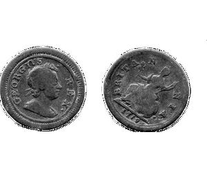 Farthing Münze George I aus dem Jahr 1719