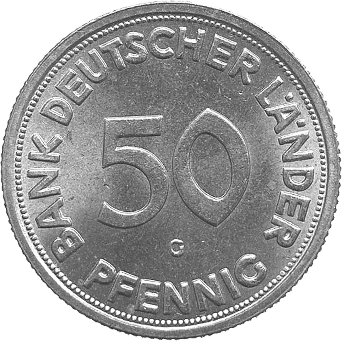 Seltene Fehlprägung der 50-Pfennig-Münze