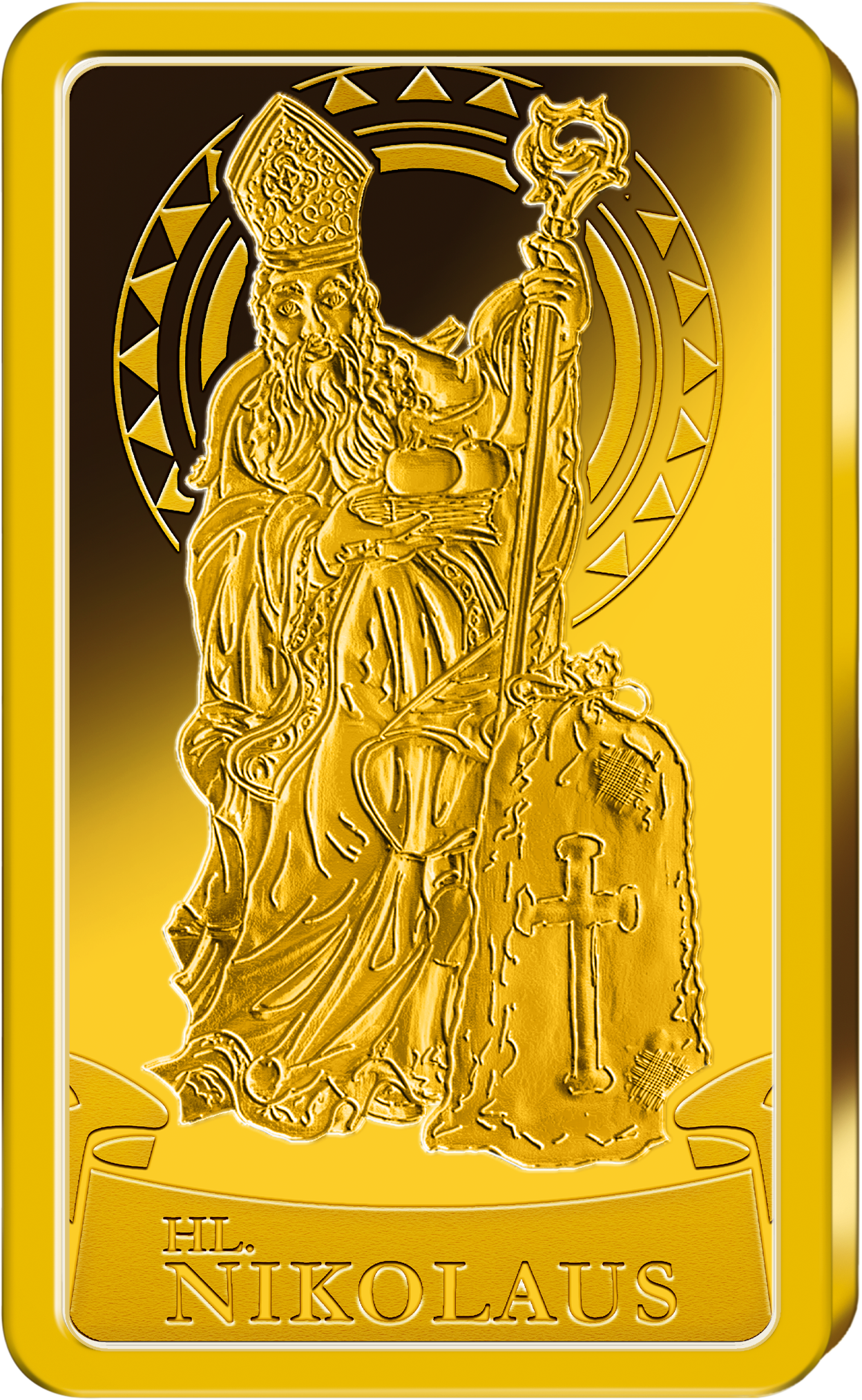 Barren ''Heiliger Nikolaus'' in reinstem Gold (999,9/1000)