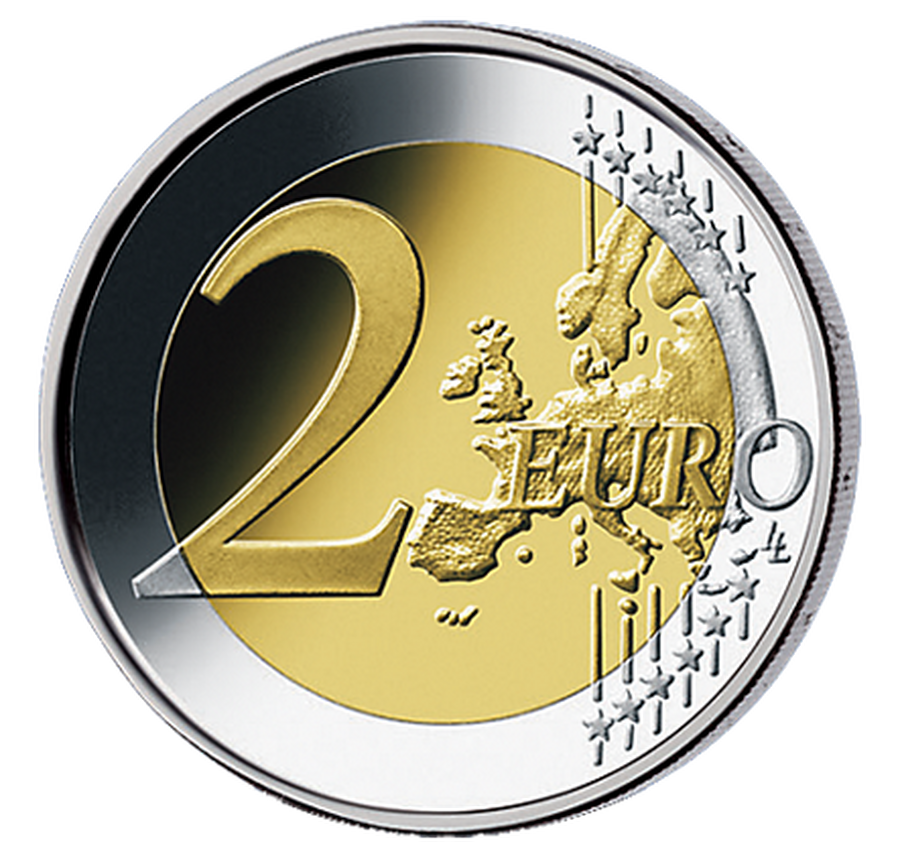 Die Rückseite der 2-Euro-Münze