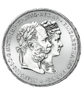 Doppelgulden zur Silberhochzeit von Kaiser Franz Joseph I. und Elisabeth