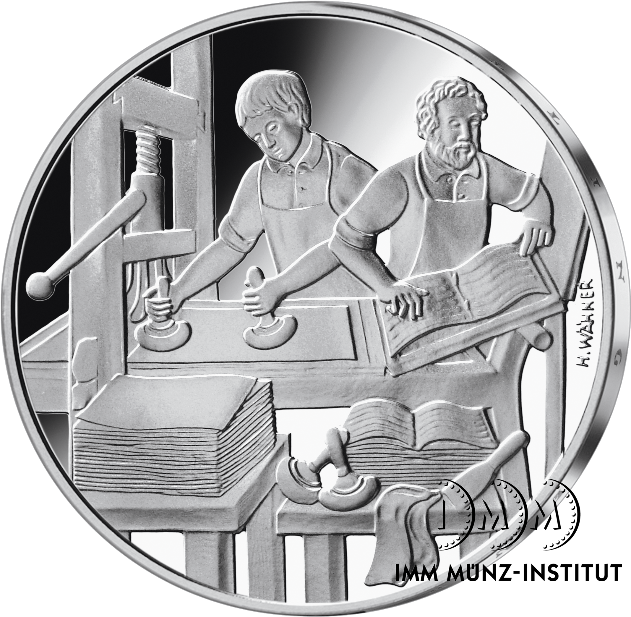 500-Schilling-Gedenkmünze ''Buchdruck''