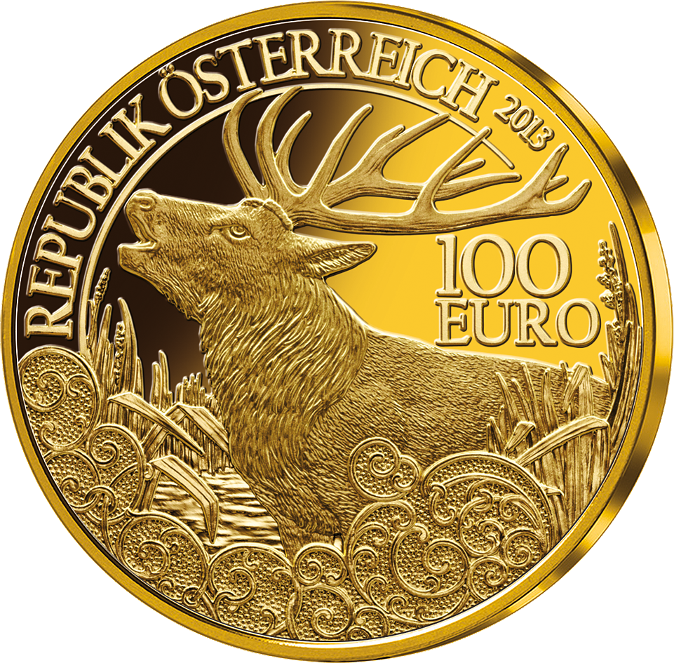 100-Euro-Goldmünze 2013 ''Der Rothirsch''